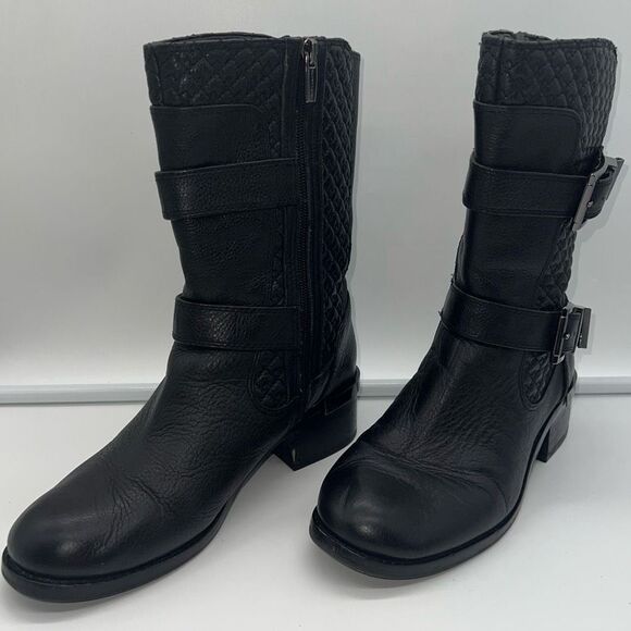 Vince Camuto Woman’s Welton Riding Mid Calf Side Zipper Leather Boots - Picture 10 of 13